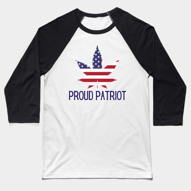 Patriot Pot Leaf Marijuana American Flag Patriotic Gift Baseball T-Shirt by InnerMagic